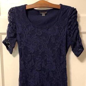 Navy Blue Lace Dress - Small